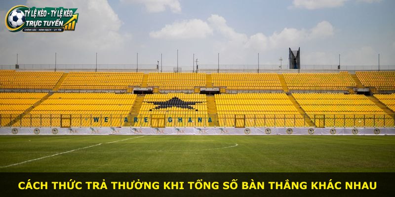 Cách thức trả thưởng khi tổng số bàn thắng khác nhau